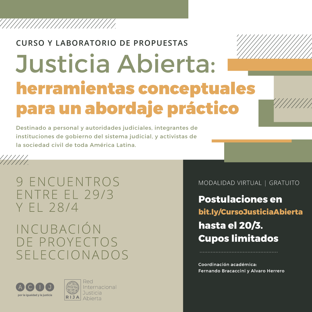 CURSO | “Justicia abierta: herramientas conceptuales para un abordaje práctico»