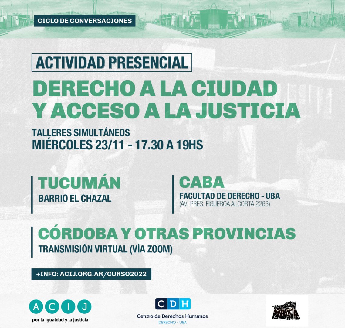 Curso sobre derecho a la ciudad y acceso a la justicia con referentes y ...